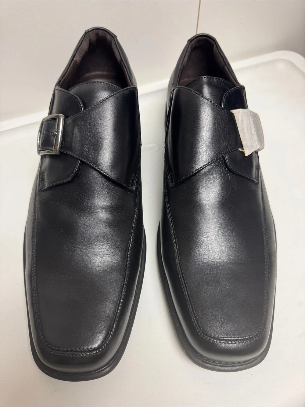 Johnston & Murphy Cullis Monk Black Leather Single Strap Loafers